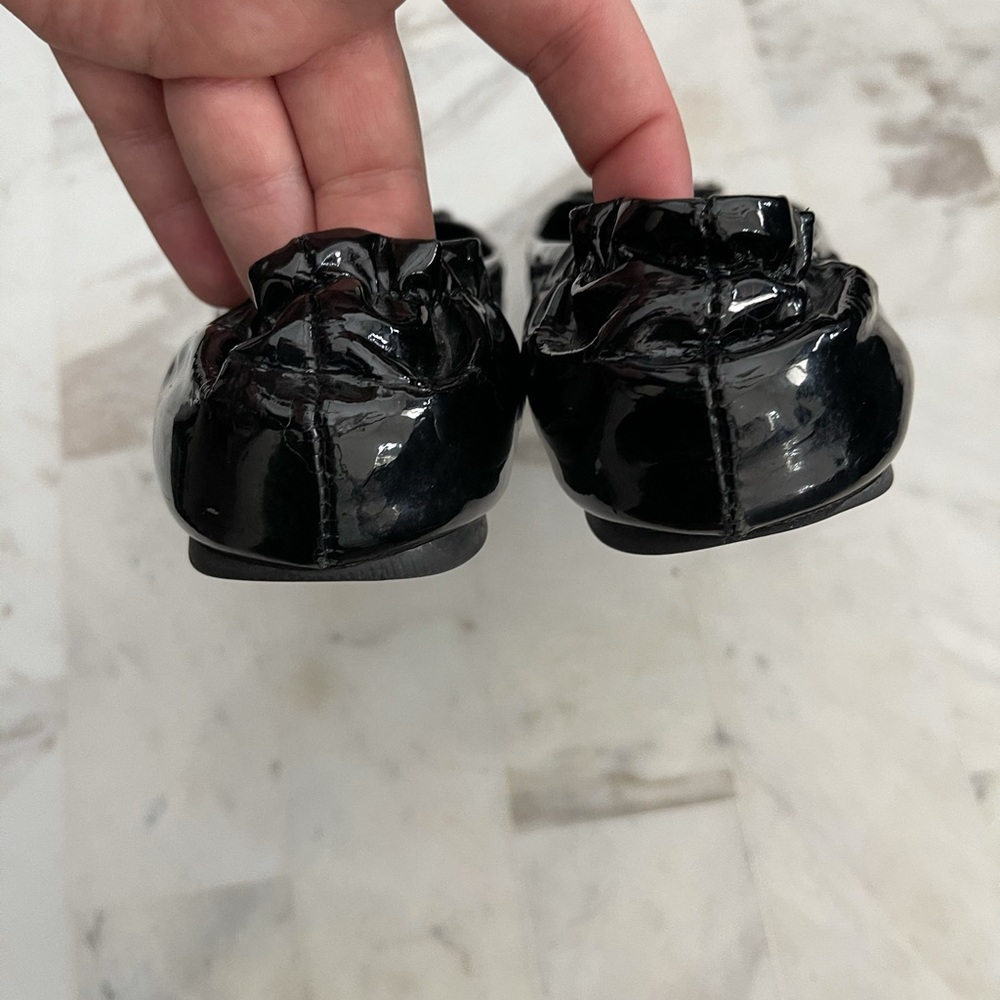 Tory Burch | Reva Black Patent Ballet Flats - Picture 3 of 7